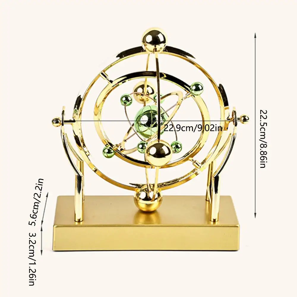 Máquina de movimento perpétuo de pêndulo de órbita celestial, decoração de mesa de arte cinética, modelo de astronomia para escritório doméstico, escultura rotativa
