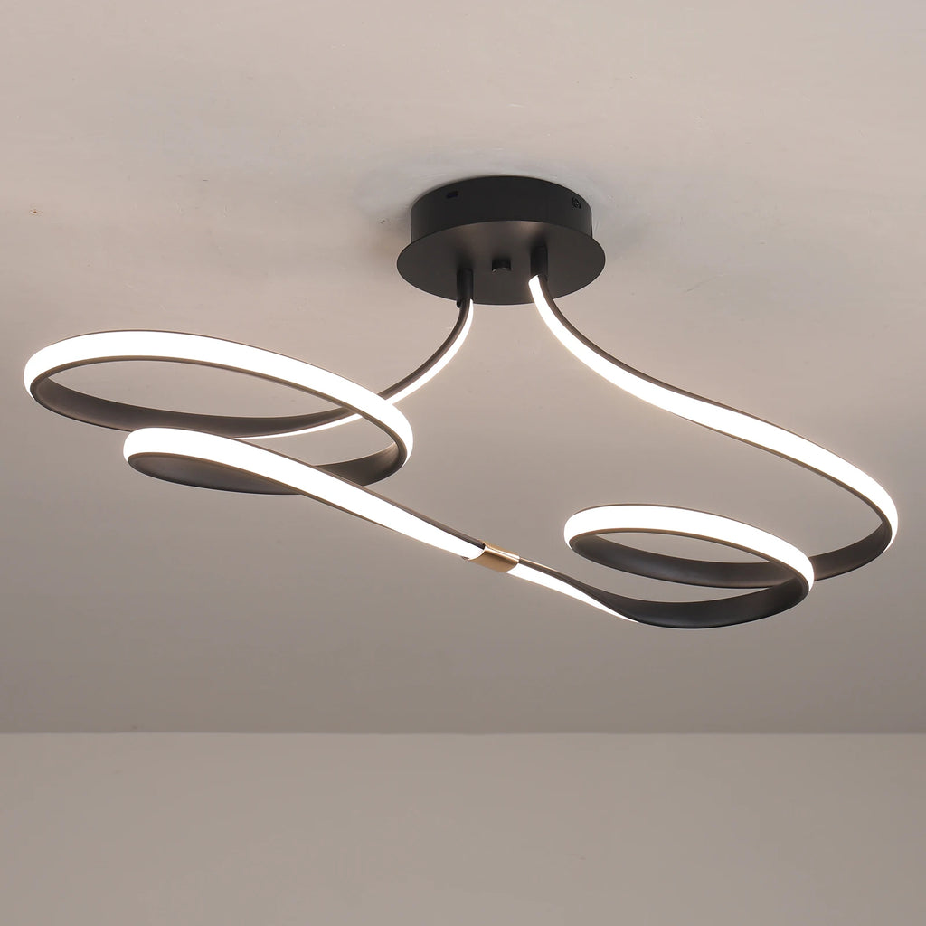 Tcy 75cm moderno regulável led luz de teto 28w ouro/cromo/preto para quarto cozinha luminária com controle remoto