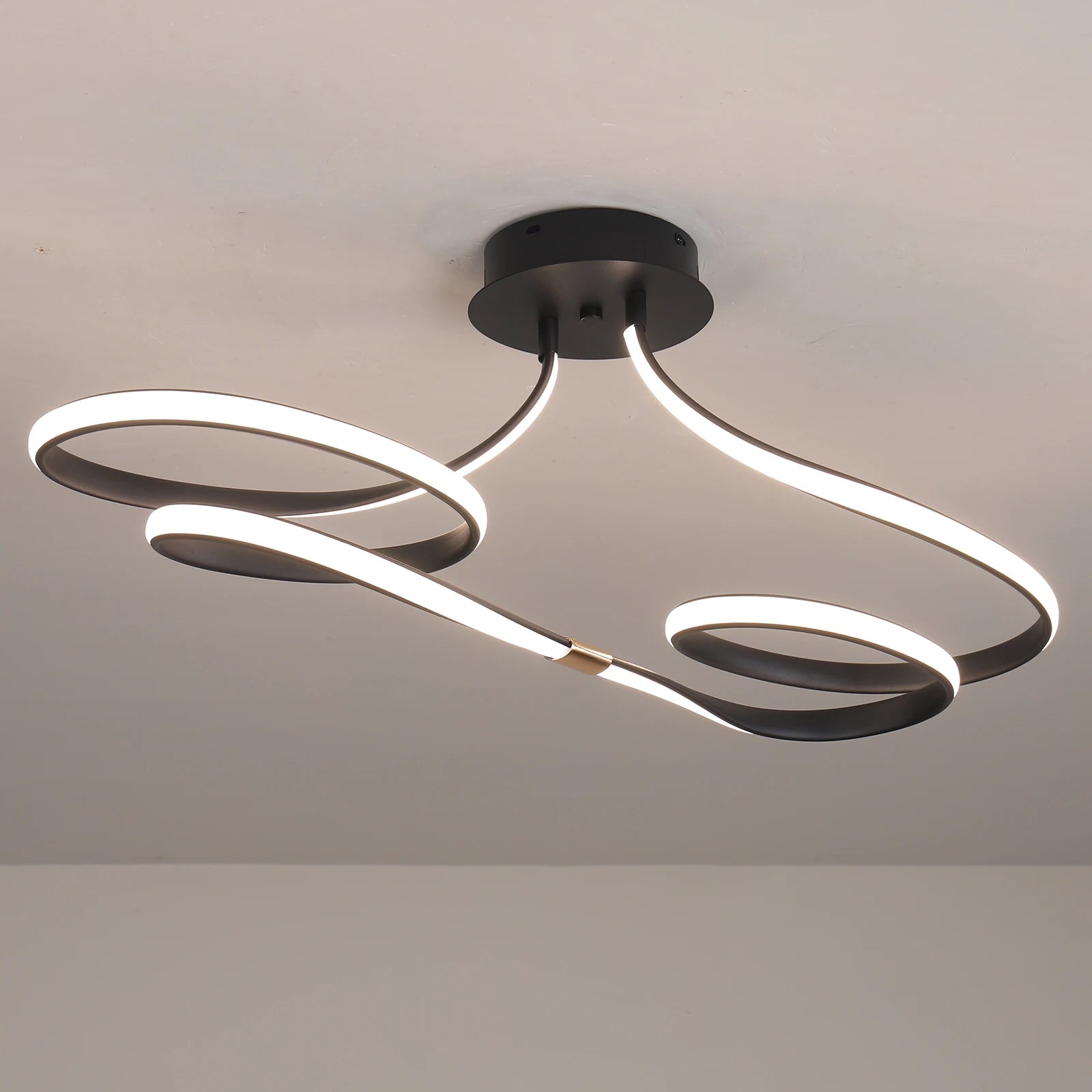 Tcy 75cm moderno regulável led luz de teto 28w ouro/cromo/preto para quarto cozinha luminária com controle remoto