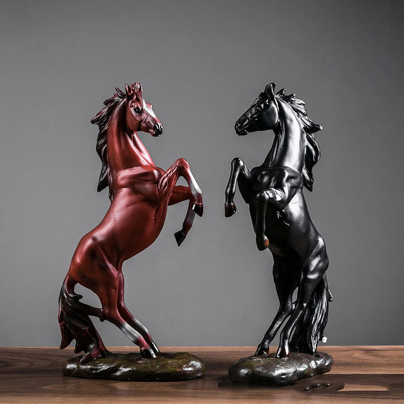 Escultura de cavalo estilo europeu, estátua de animal de resina, decoração, lembrança, presente, sala de estar, escritório, estudo, decoração de mesa