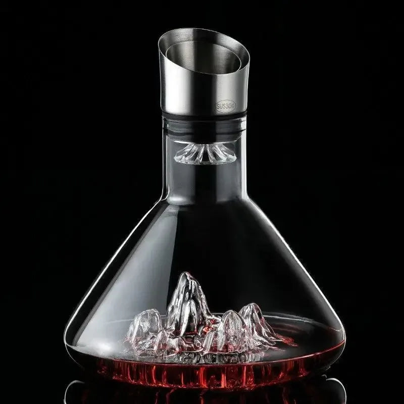1500ML Iceberg Whisky Wine Decanter Handmade Lead-free Crystal Wine Pourer Carafe Thickened Wine Dispenser Pot Bar Accessories