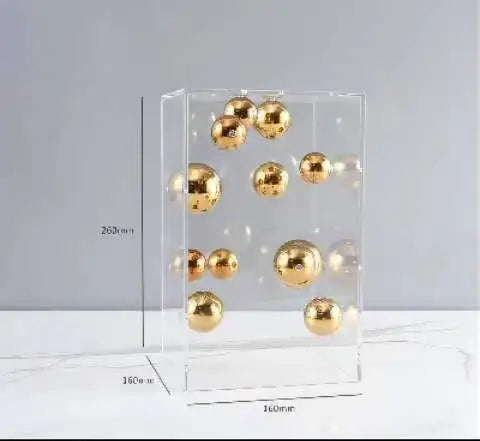 Decoração Moderna em Acrílico com Esferas Flutuantes