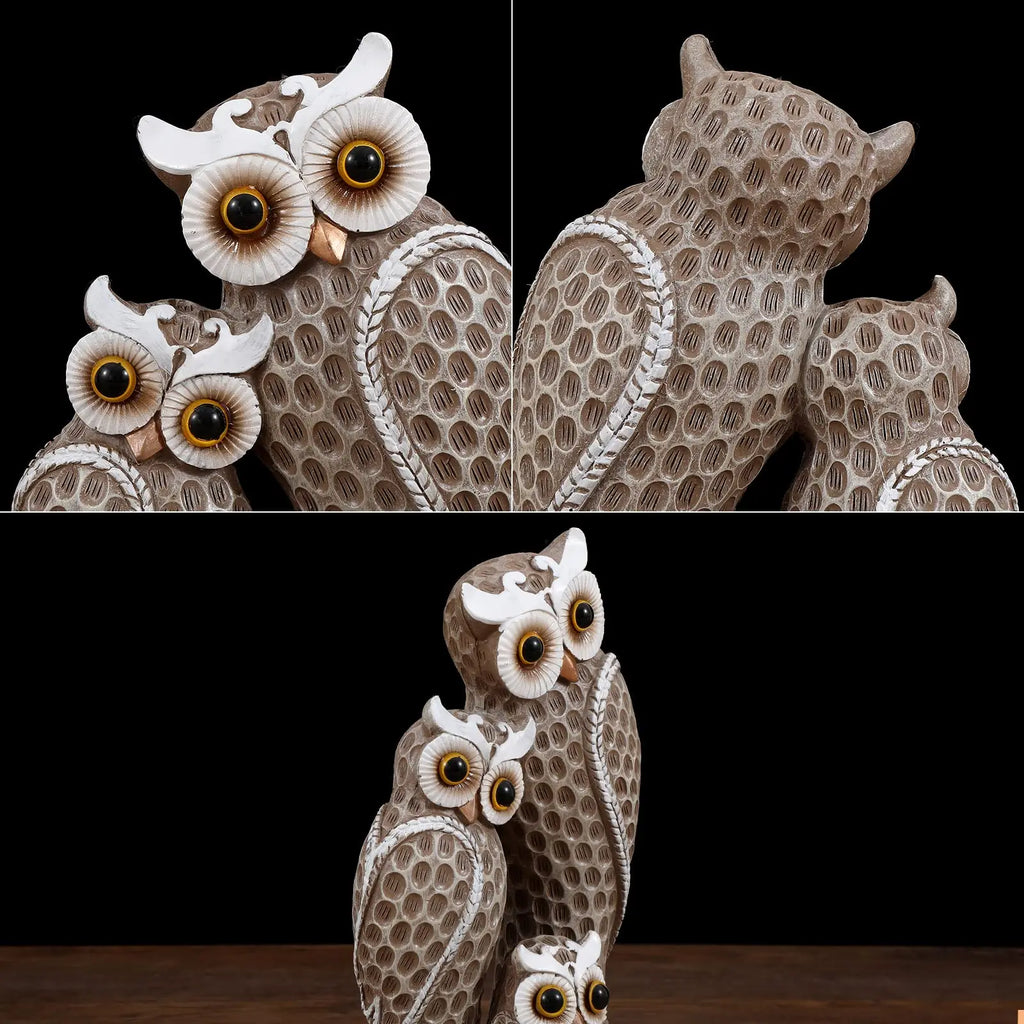 Trio de Corujas Decorativas