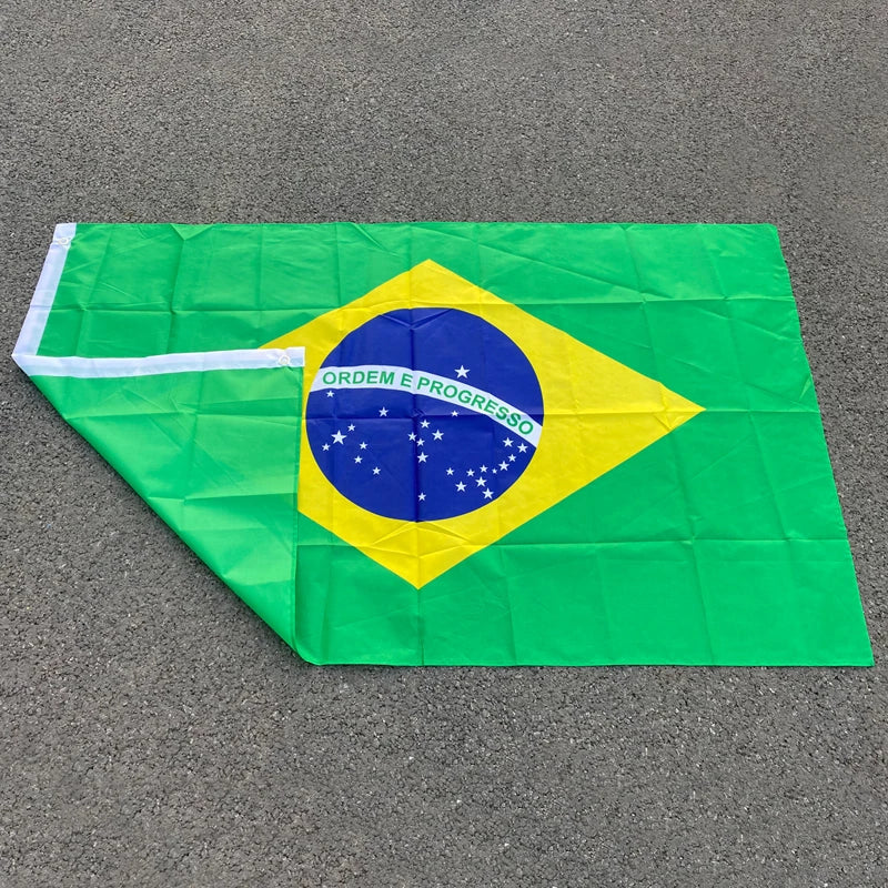 90 + 150cm 60*90cm tamanho grande bandeira do brasil pendurado poliéster impressão digital brasil bandeira brasileira para celebração
