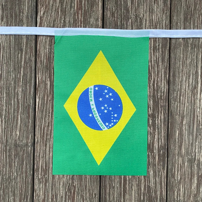 xvggdg 20 pçs/set Brasil bandeiras de bunting flâmula corda banner buntings festival festa feriado