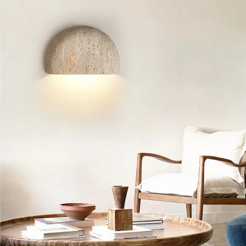 Wabi-sabi stone retro living room wall porch corridor homestaycafe atmosphere bedroom bedside wall lamp