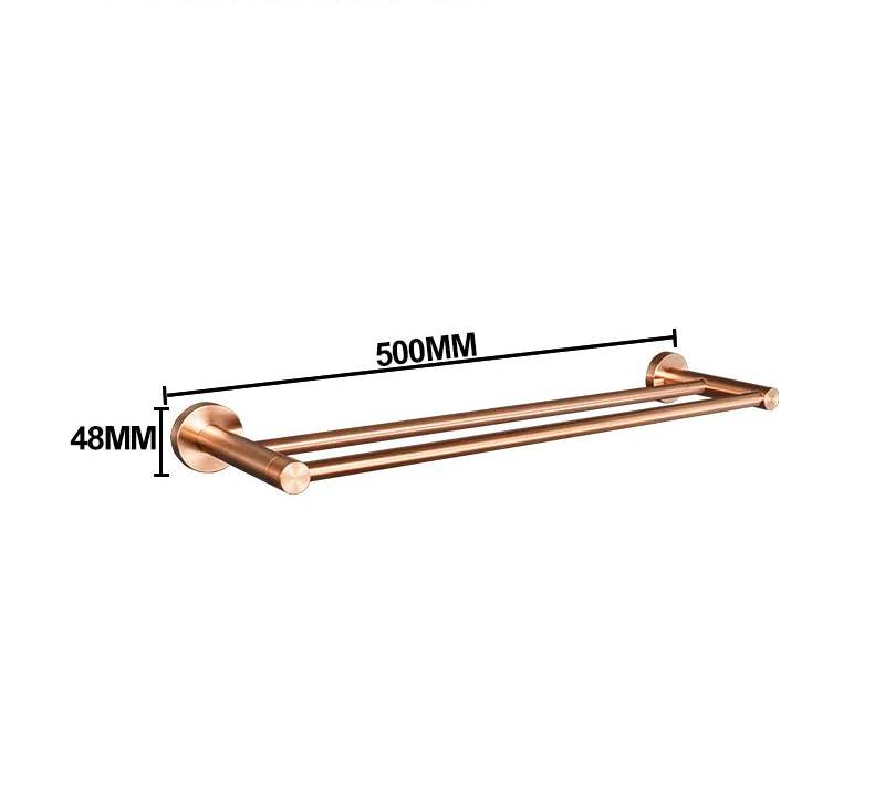 Conjunto de Acessórios para Banheiro em Aço Inoxidável Rose Gold