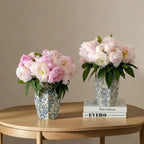 Vaso de porcelana azul e branco pintado à mão, decoração elegante para casa, sala de estar, entrada, desktop, arranjo de flores, exibição, 1 peça