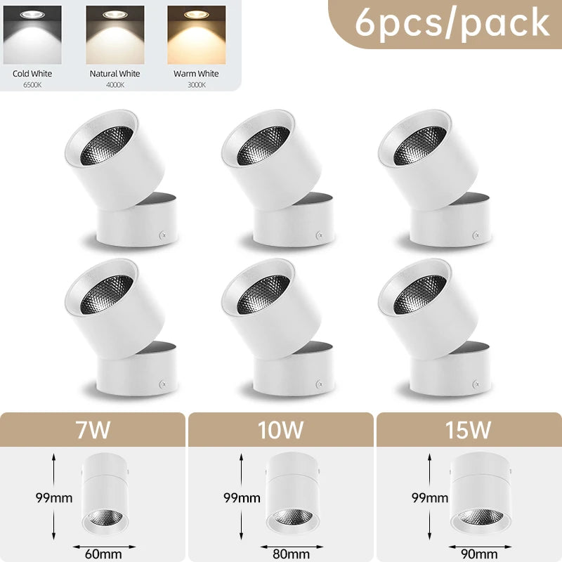 Spot de Teto LED Dobrável 3 Cores