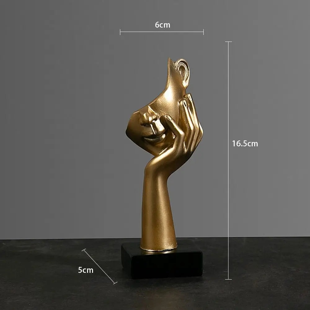 Resina Abstrata Estátua Desktop Ornamentos, Escultura Estatuetas, Luz Nórdica, Arte de Luxo Artesanato, Escritório Home Decor, Cara Caráter