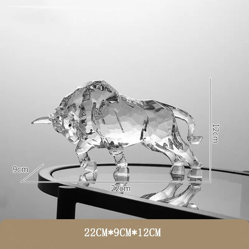 Escultura Touro em Acrílico Cristalino