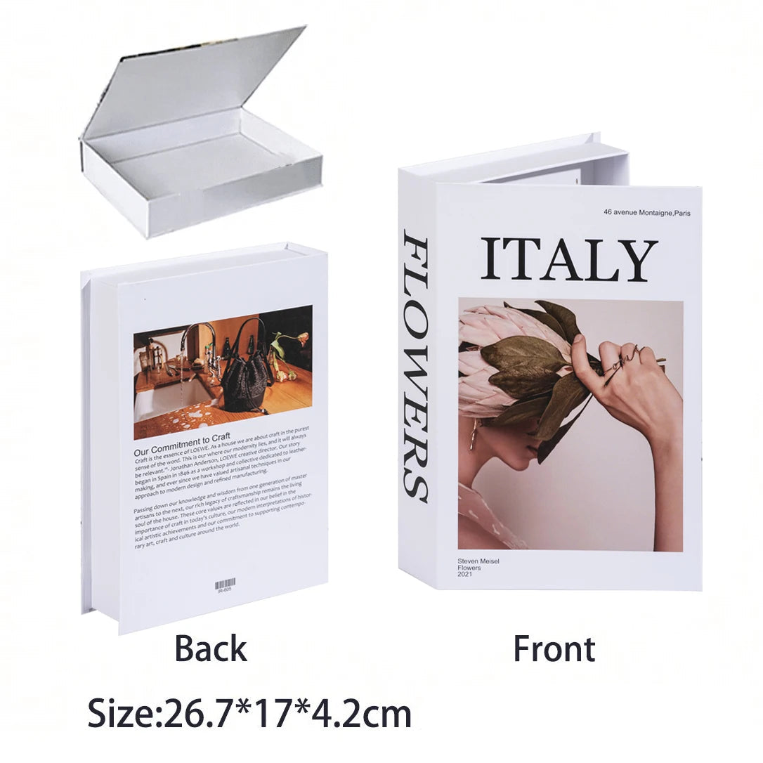 Caixa Decorativa de Livros Falsos com Fecho Magnético