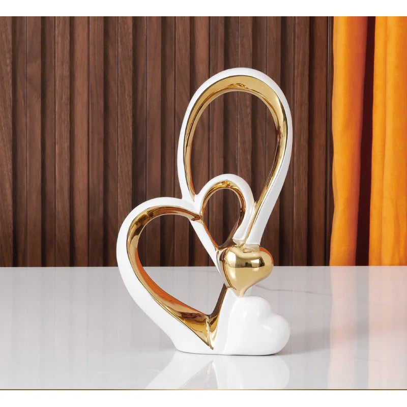 Decoração minimalista moderna em forma de coração - detalhes de casa de luxo para sala de estar, entrada, bar de vinho e armário de TV
