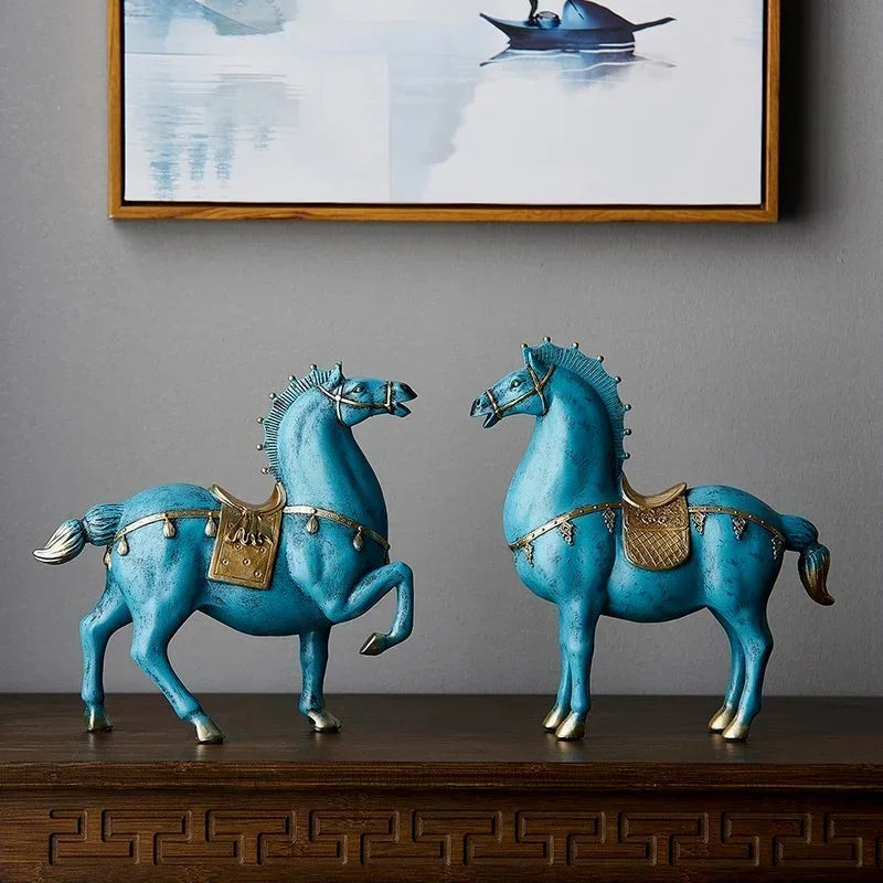 Escultura do cavalo do estilo chinês, decoração da sala, estátua de Dengshui, decoração do escritório, presentes do Housewarming, acessórios home