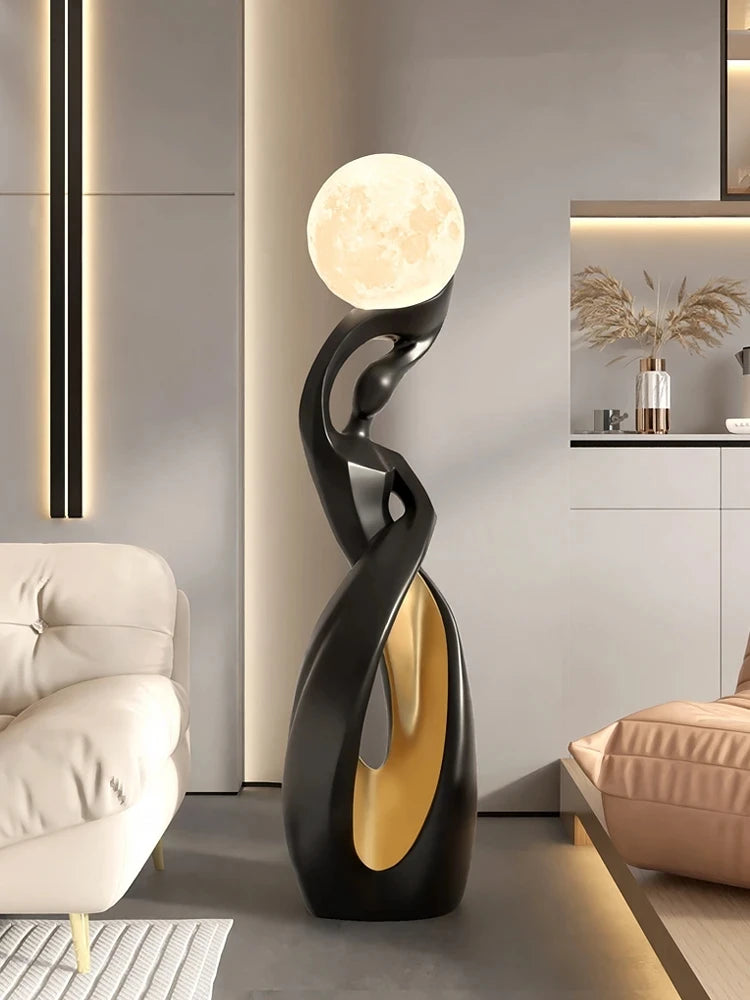 Decoração para casa estátua arte abstrata ornamentos nordic sala de estar grande piso escultura luminosa presente de inauguração estatuetas interiores