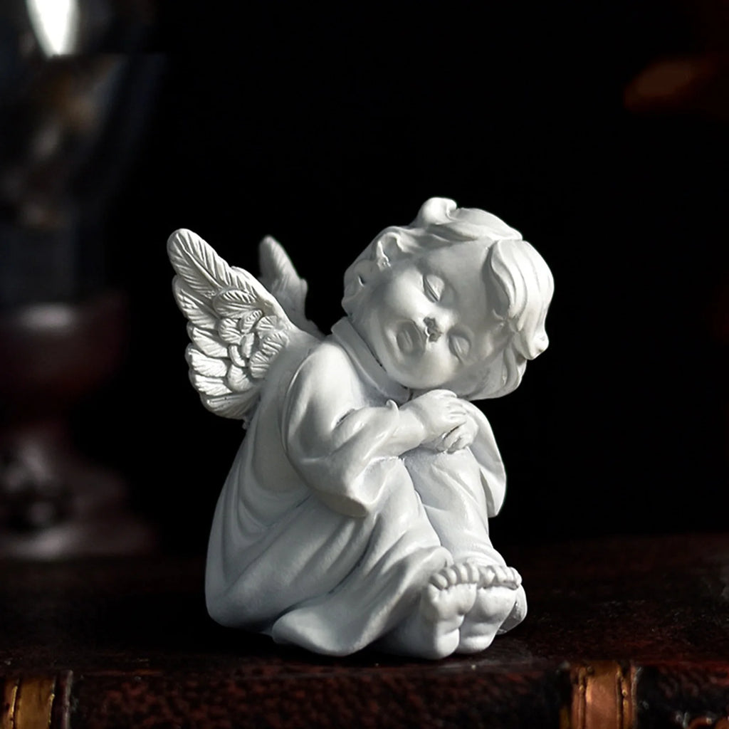 Nordic Style Desktop Decoration Creative Angel Girl Resin Sculpture Desk Dining Table Cabinet Fireplace Decoration Ornaments 1pc