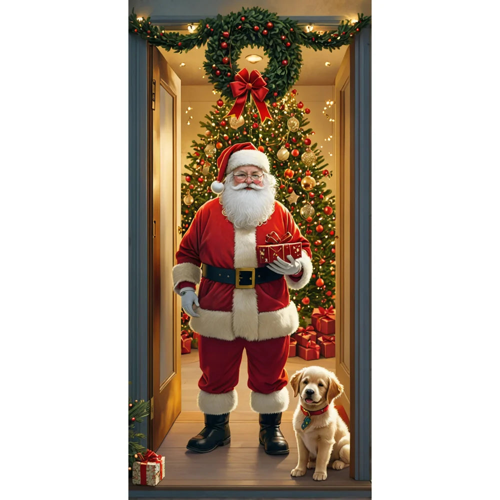 Painel Decorativo de Porta Papai Noel para Natal