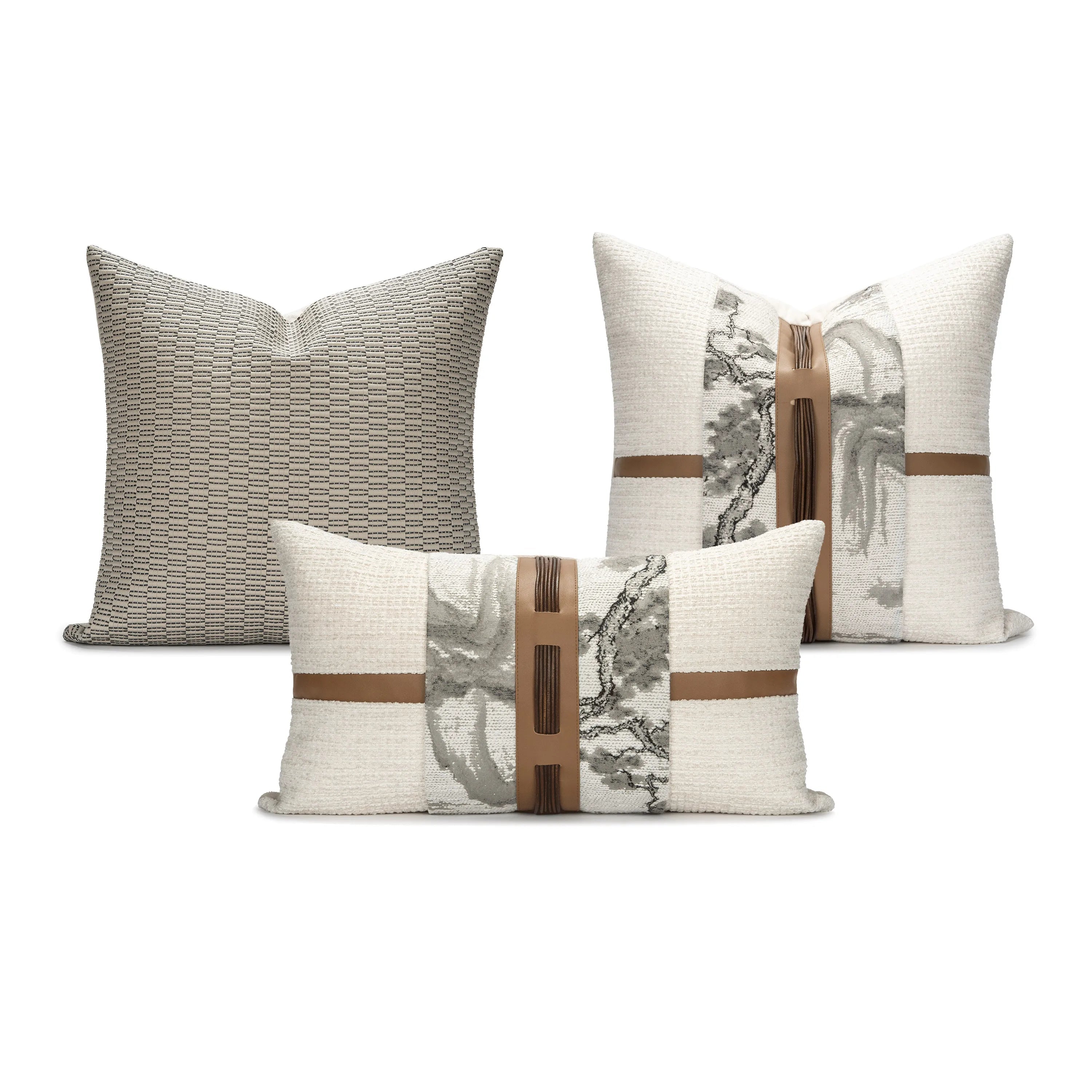 Almofada Elegante com Estampa Paisagem Chinesa