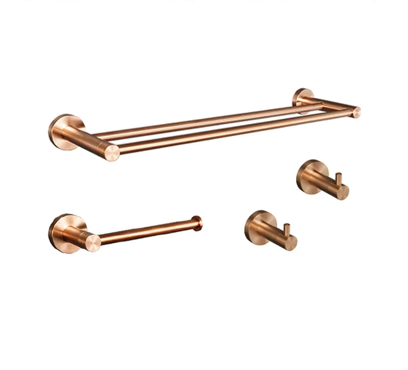 Conjunto de Acessórios para Banheiro em Aço Inoxidável Rose Gold