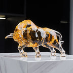 Escultura Touro em Acrílico Cristalino