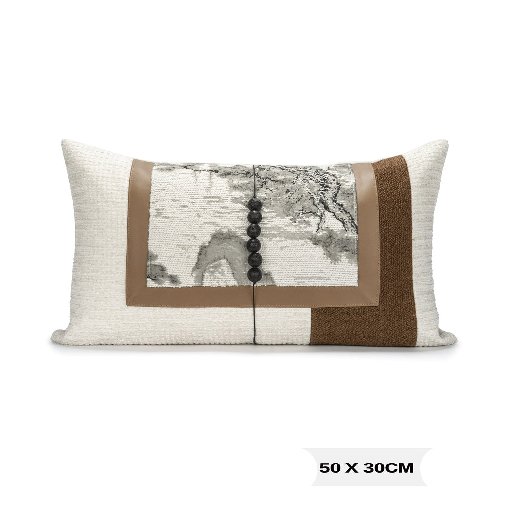 Almofada Elegante com Estampa Paisagem Chinesa