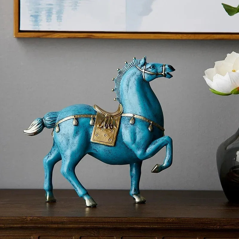 Escultura do cavalo do estilo chinês, decoração da sala, estátua de Dengshui, decoração do escritório, presentes do Housewarming, acessórios home