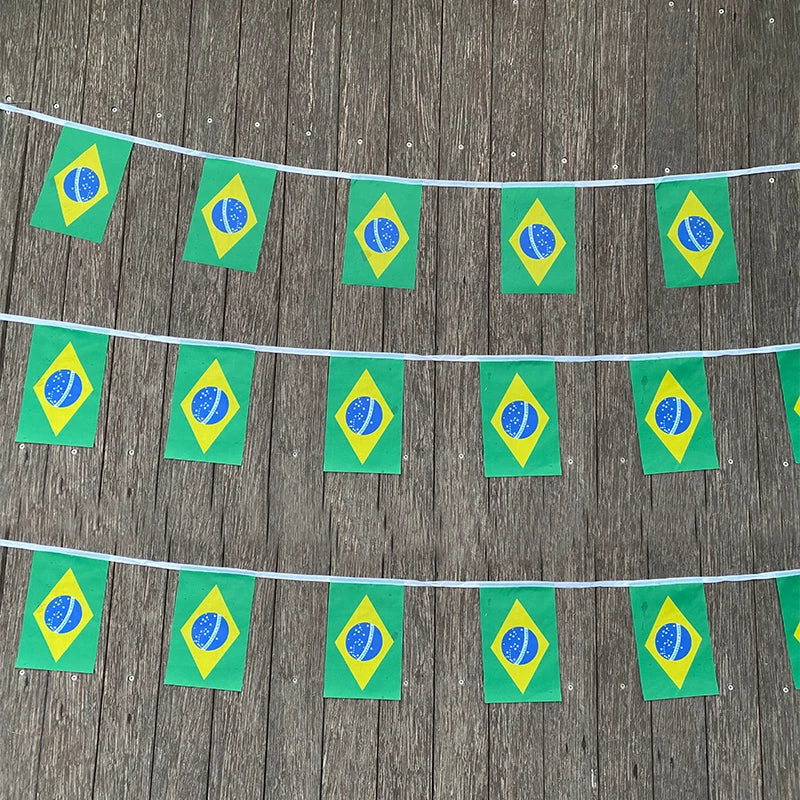 xvggdg 20 pçs/set Brasil bandeiras de bunting flâmula corda banner buntings festival festa feriado