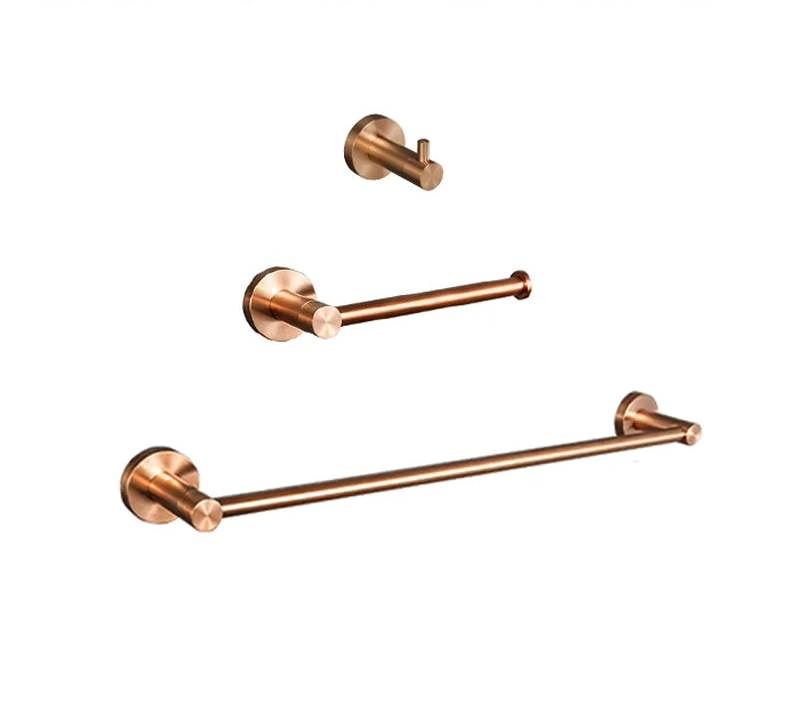Conjunto de Acessórios para Banheiro em Aço Inoxidável Rose Gold