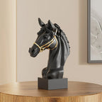 Galloping Horse Head Resin Sculpture Statue Modern Abstract Home Decor Office Desk Art Piece Elegant Gift for Equestrian Lovers