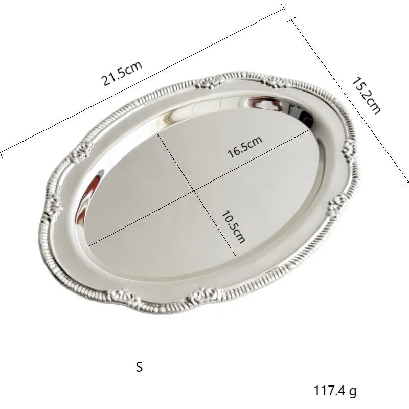 Bandeja Vintage Prateada em Metal