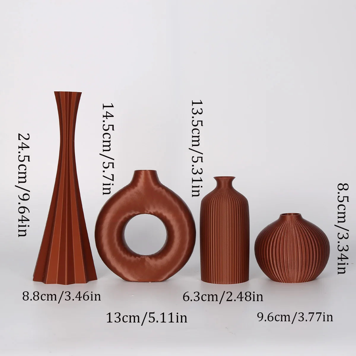 Conjunto de 4 Vasos Decorativos Multicoloridos
