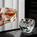 1PC 50ML Shot Glasses Diamond Faceted Double Bottom Crystal Glass Cup for Whiskey Espresso Tea Cup Bar Light Luxury Drinkware
