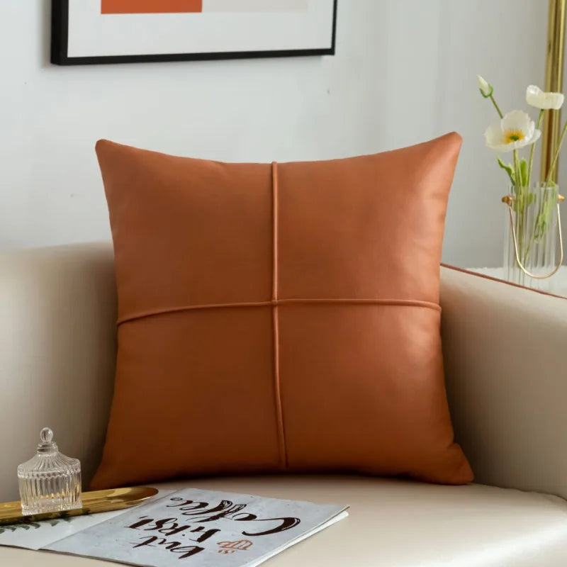 light luxury simulation leather thickened technology cloth waterproof throw pillow living room sofa cushion rectangular pillow