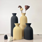 Conjunto de 2 peças de vaso seco de arte com padrão ondulado, vaso de flores secas, adequado para vaso de decoração de mesa de casa, vaso de decoração de foyer, vaso de flores secas, ornamento de vaso de decoração de escritório, melhor presente de feriado