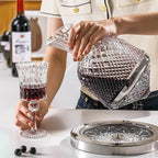 Spinning Crystal Red Wine Decanter, 360 ° Rotating Decanters, Lead-free Glass, Wine Accessories, 1500ml