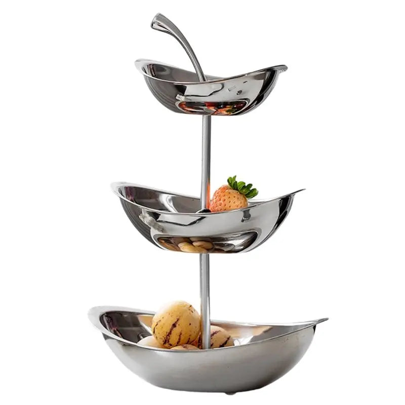 Fruteira Oval Elegante de Aço Inoxidável Aihem