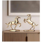 Escultura de Cavalo em Resina Eletrogalvanizada, Decoração de Riqueza para Sala de Estar, Escritório, Hotel, Estátua Ornamental, Presentes do Ano do Cavalo