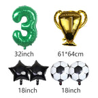 32 polegada verde número digital folha ballon troféu futebol balões de hélio crianças presentes festa aniversário tema futebol decoração