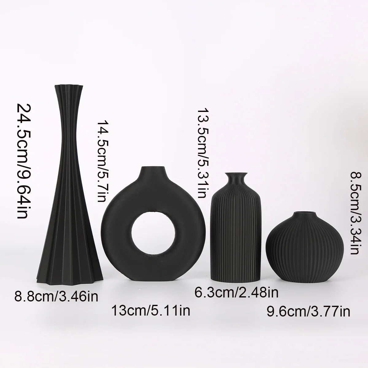 Conjunto de 4 Vasos Decorativos Multicoloridos