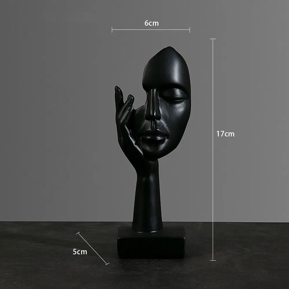 Resina Abstrata Estátua Desktop Ornamentos, Escultura Estatuetas, Luz Nórdica, Arte de Luxo Artesanato, Escritório Home Decor, Cara Caráter