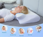 1pc Memory Foam Cervical Pillow, 2 in 1 Ergonomic Contour Orthopedic Pillow for Neck Pain, Contoured Support Pillows,Neck Pillow