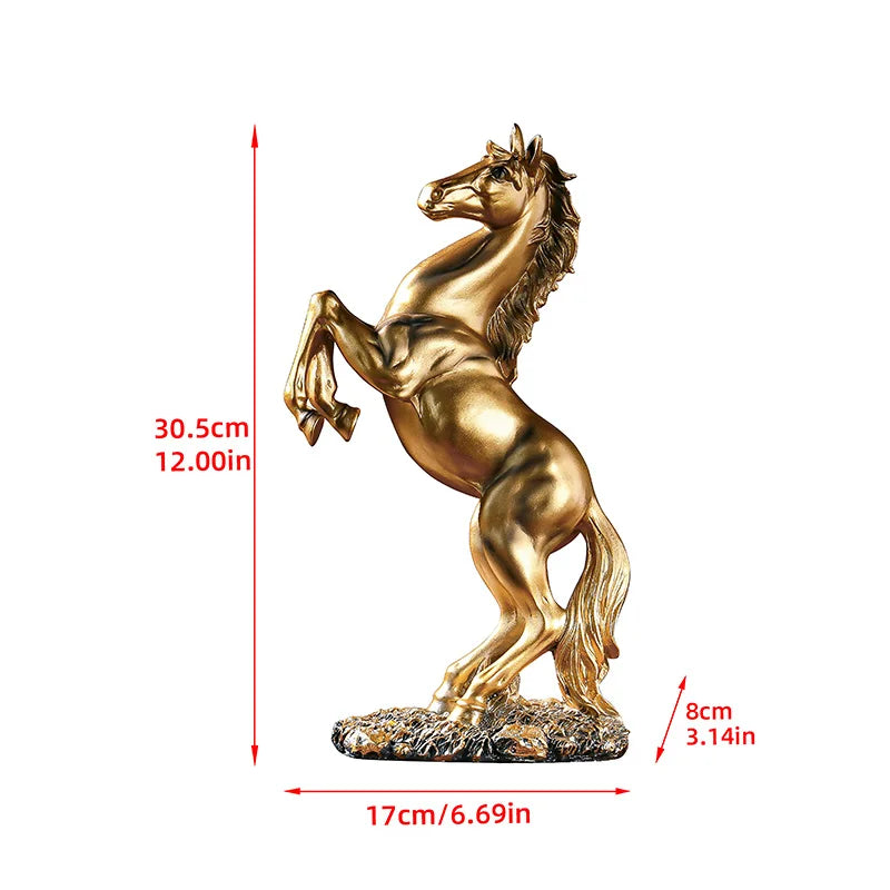 Resina Estátua do Cavalo Vitória, Estilo Europeu, Estatuetas de Animais, Sala De Estar, Gabinete, Escritório, Decoração Desktop