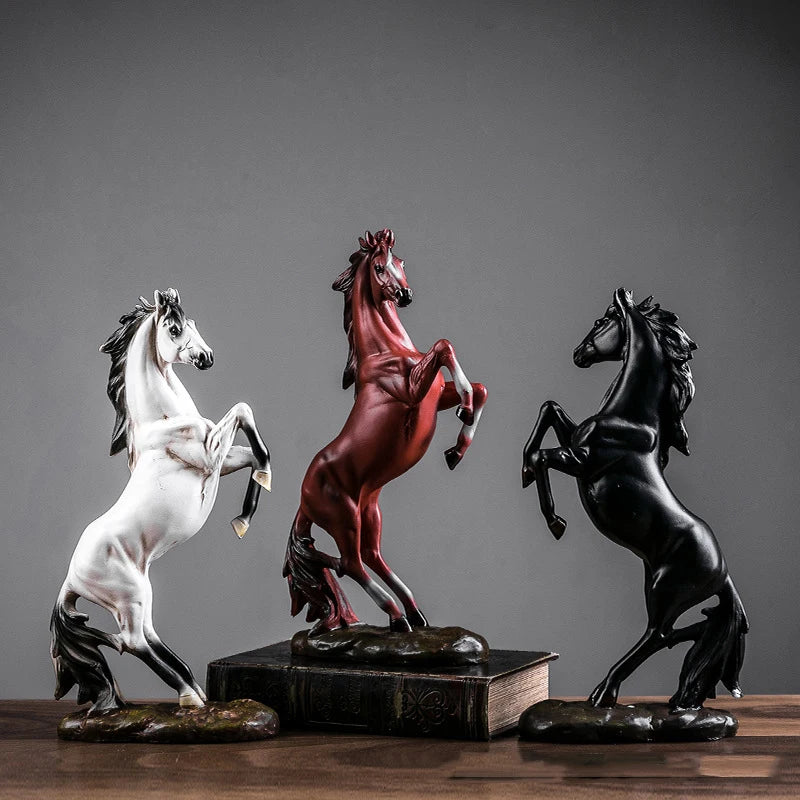 Escultura de cavalo estilo europeu, estátua de animal de resina, decoração, lembrança, presente, sala de estar, escritório, estudo, decoração de mesa