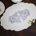Tapete de jantar esculpido em silicone, padrão retrô, tapete de mesa floral para mesa de jantar, cozinha, café, utensílios de mesa, à prova d'água
