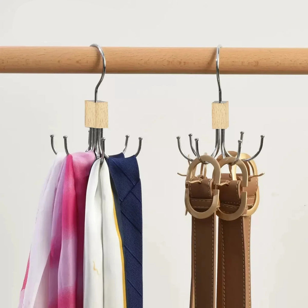 1-5PCS Rack de cintos de metal durável 360 °   Cabide de cinto giratório, organizador de gancho para cintos, lenços, sutiãs, laços, cabides de armazenamento para dormitório doméstico