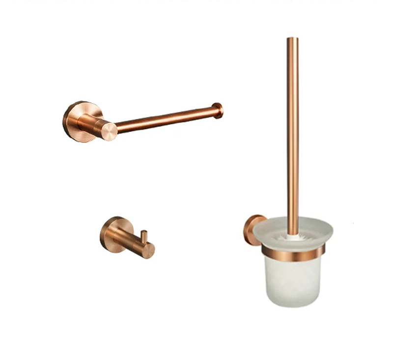 Conjunto de Acessórios para Banheiro em Aço Inoxidável Rose Gold