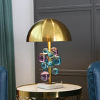 Luz de luxo criativo candeeiro mesa cristal colorido transparente quarto estudo candeeiro mesa pós moderna decoração do quarto