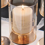 Castiçal de vidro estilo europeu, decoração de luz de luxo para casa, decoração romântica de jantar à luz de velas