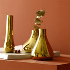 Vaso de Cerâmica Luxo Dourado para Decoração