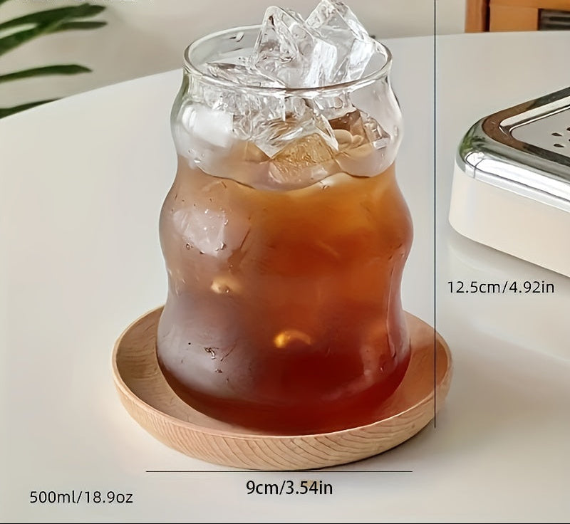 KEMORELA 4/6 unidades, Copo de Bebida com Formato Único de 17OZ, Caneca de Água Transparente Ondulada, Canecas de Café Gelado, Recipientes de Bebida Adoráveis, Utensílios de Bebida Sazonais, Produtos de Cozinha Domésticos 500ML